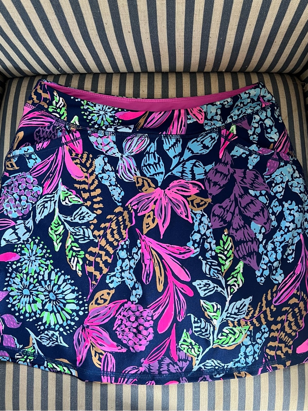 Lilly Pulitzer Navy and pink Skort with Bright Purple & Aqua Accents